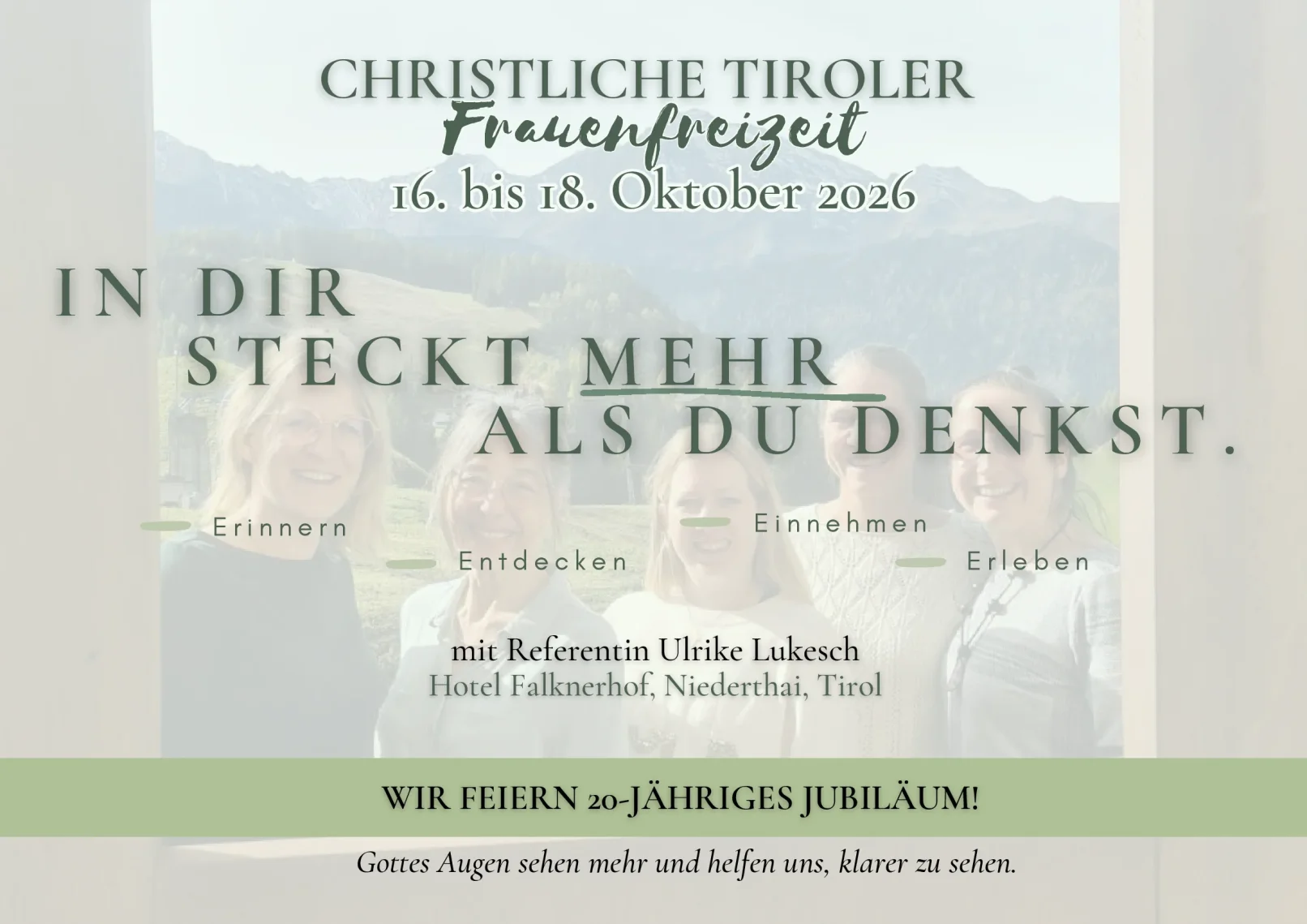 Save the Date für die Christliche Tiroler Frauenfreizeit